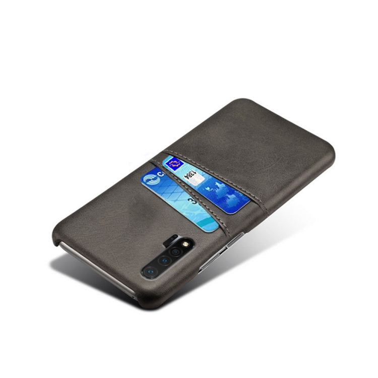 For Huawei nova 6 Calf Texture PC + PU Leather Back Cover Shockproof Case with Dual Card Slots