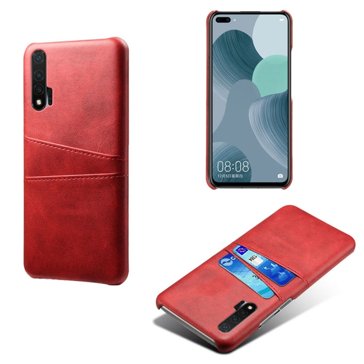 For Huawei nova 6 Calf Texture PC + PU Leather Back Cover Shockproof Case with Dual Card Slots