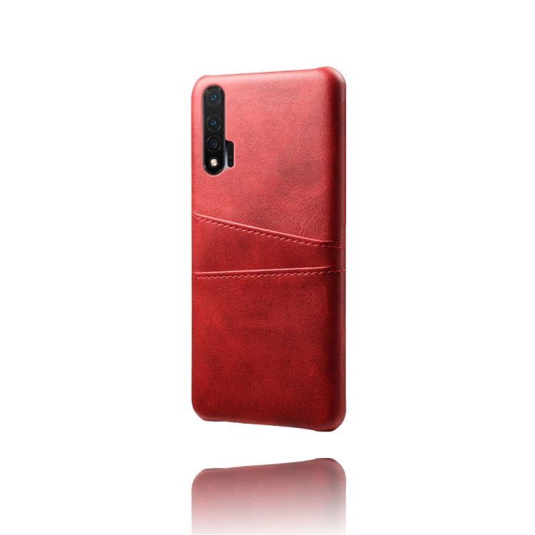 For Huawei nova 6 Calf Texture PC + PU Leather Back Cover Shockproof Case with Dual Card Slots