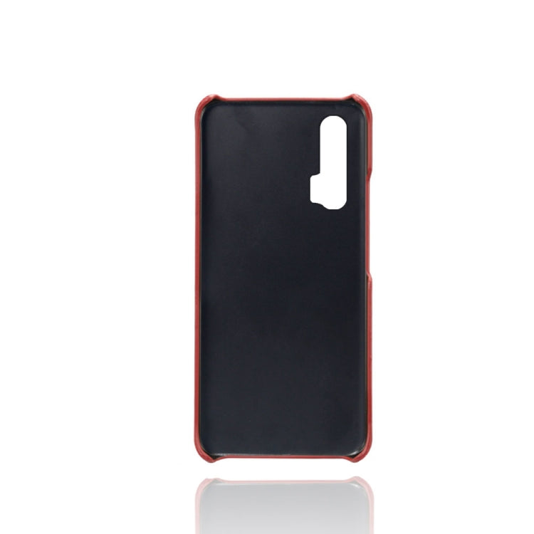 For Huawei nova 6 Calf Texture PC + PU Leather Back Cover Shockproof Case with Dual Card Slots