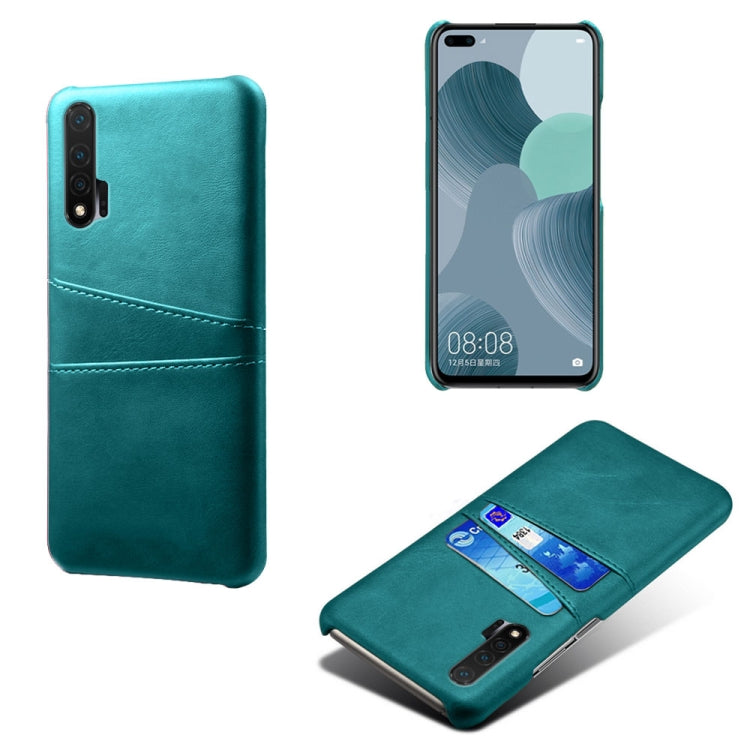 For Huawei nova 6 Calf Texture PC + PU Leather Back Cover Shockproof Case with Dual Card Slots