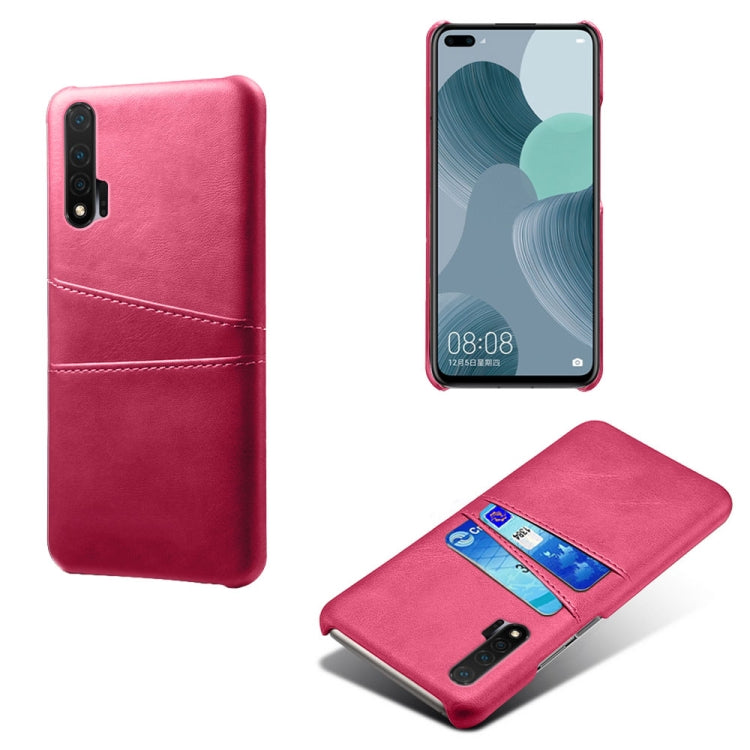 For Huawei nova 6 Calf Texture PC + PU Leather Back Cover Shockproof Case with Dual Card Slots