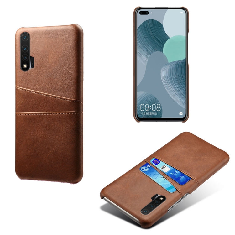 For Huawei nova 6 Calf Texture PC + PU Leather Back Cover Shockproof Case with Dual Card Slots