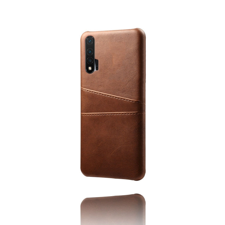 For Huawei nova 6 Calf Texture PC + PU Leather Back Cover Shockproof Case with Dual Card Slots