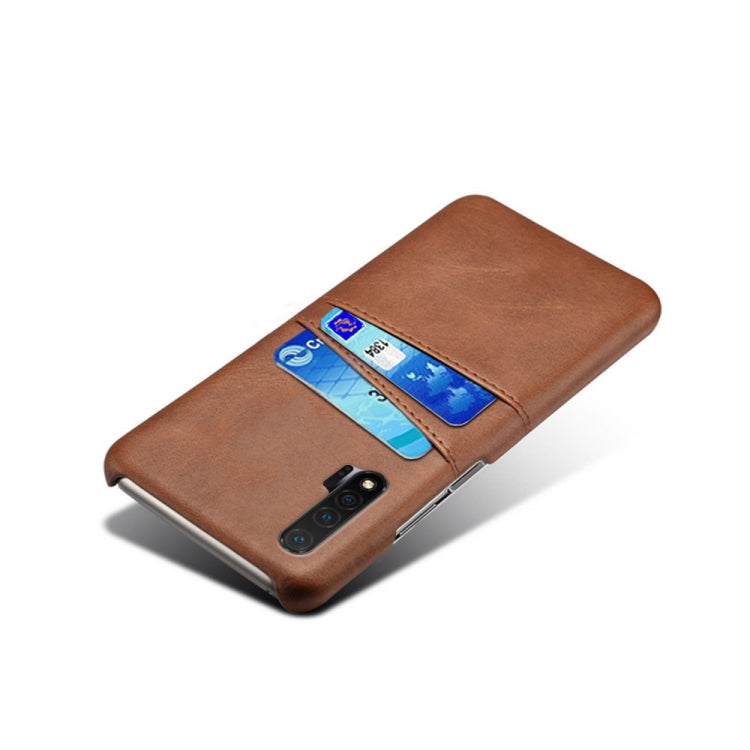 For Huawei nova 6 Calf Texture PC + PU Leather Back Cover Shockproof Case with Dual Card Slots