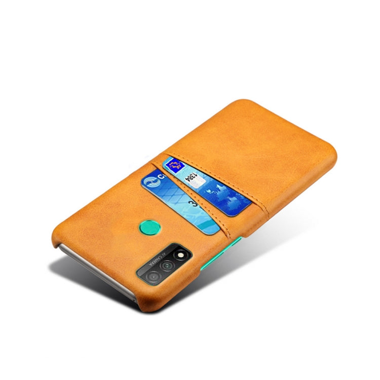For Huawei P smart 2020 Calf Texture PC + PU Leather Back Cover Shockproof Case with Dual Card Slots