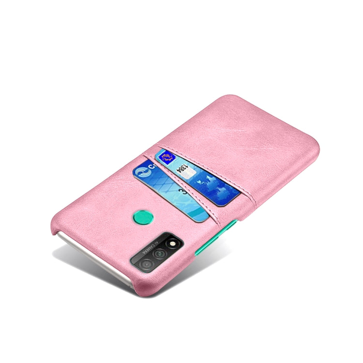 For Huawei P smart 2020 Calf Texture PC + PU Leather Back Cover Shockproof Case with Dual Card Slots