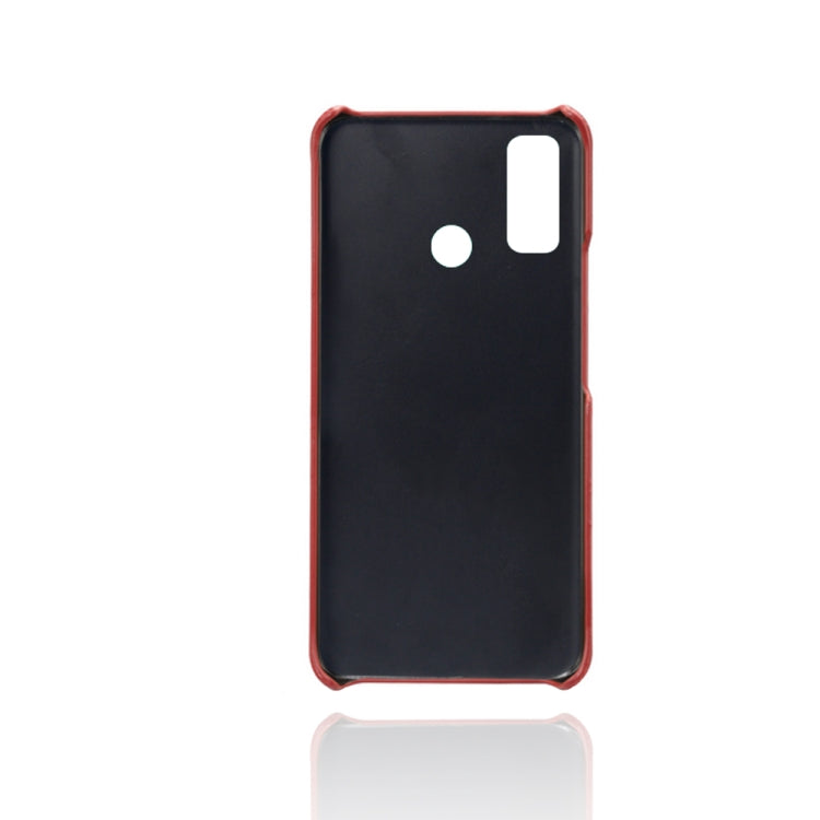 For Huawei P smart 2020 Calf Texture PC + PU Leather Back Cover Shockproof Case with Dual Card Slots