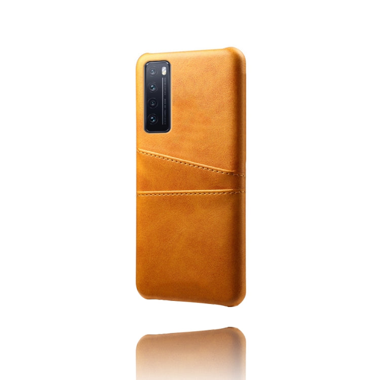 For Huawei nova 7 5G Calf Texture PC + PU Leather Back Cover Shockproof Case with Dual Card Slots