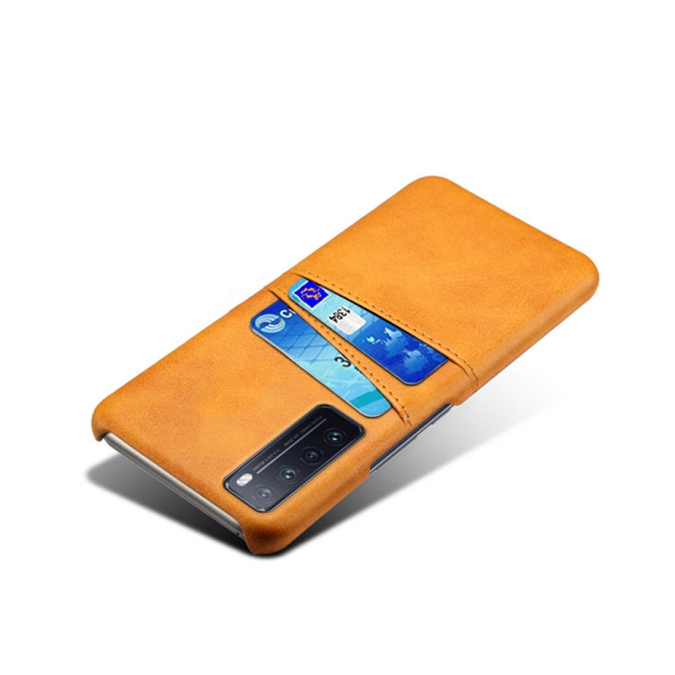 For Huawei nova 7 5G Calf Texture PC + PU Leather Back Cover Shockproof Case with Dual Card Slots
