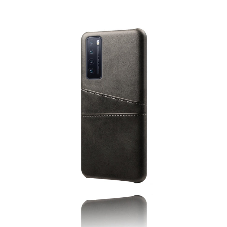 For Huawei nova 7 5G Calf Texture PC + PU Leather Back Cover Shockproof Case with Dual Card Slots