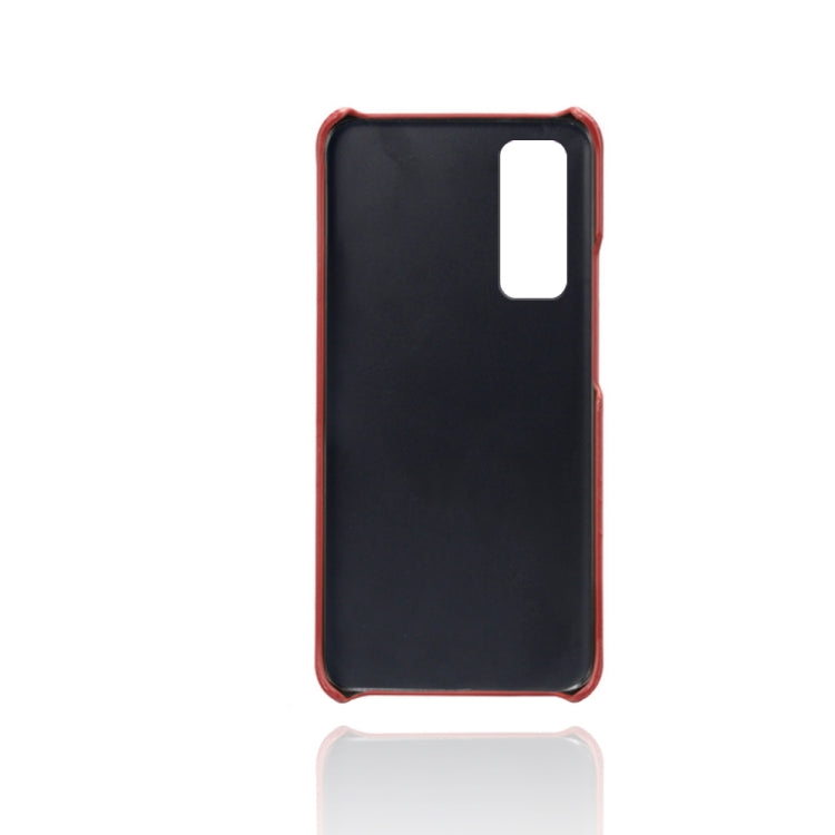 For Huawei nova 7 5G Calf Texture PC + PU Leather Back Cover Shockproof Case with Dual Card Slots