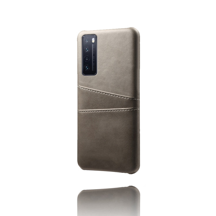 For Huawei nova 7 5G Calf Texture PC + PU Leather Back Cover Shockproof Case with Dual Card Slots