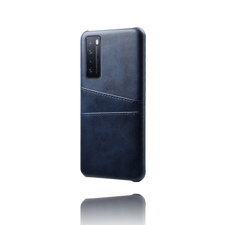 For Huawei nova 7 5G Calf Texture PC + PU Leather Back Cover Shockproof Case with Dual Card Slots
