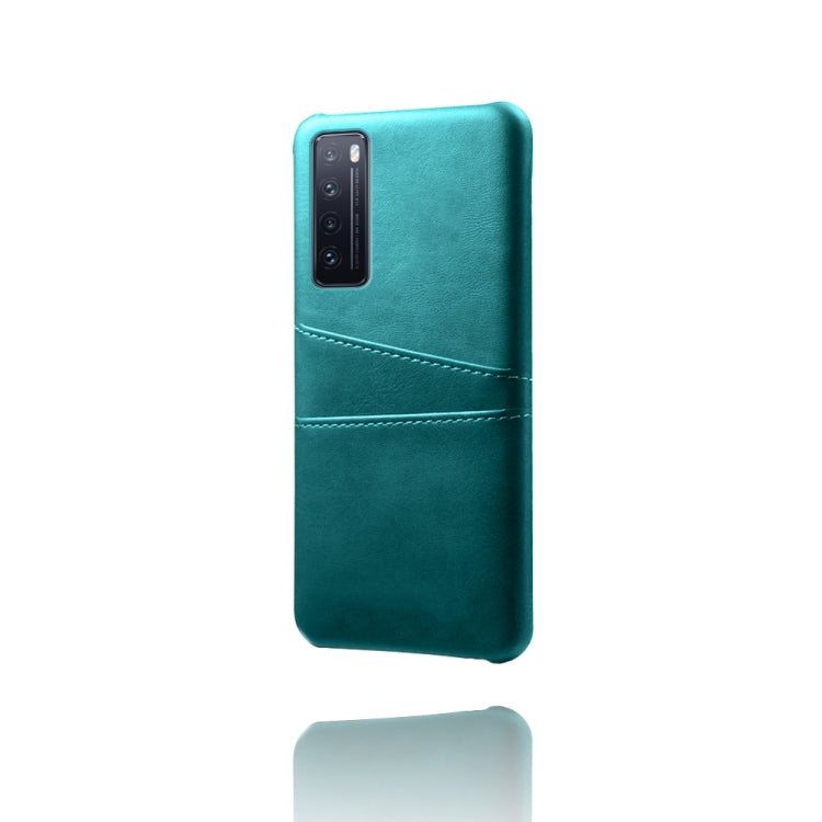 For Huawei nova 7 5G Calf Texture PC + PU Leather Back Cover Shockproof Case with Dual Card Slots