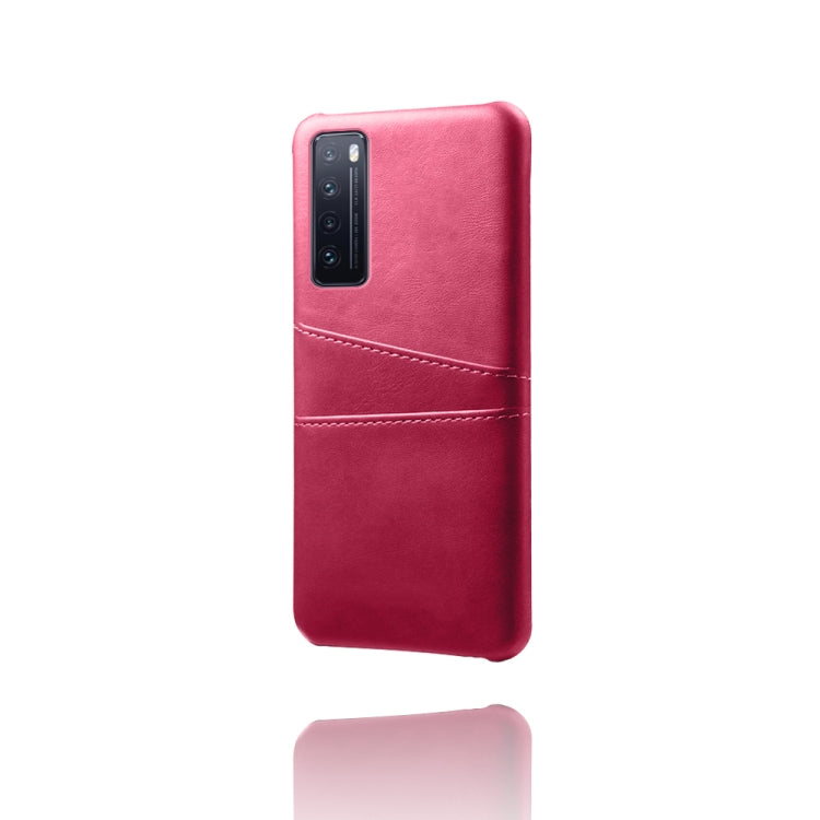 For Huawei nova 7 5G Calf Texture PC + PU Leather Back Cover Shockproof Case with Dual Card Slots