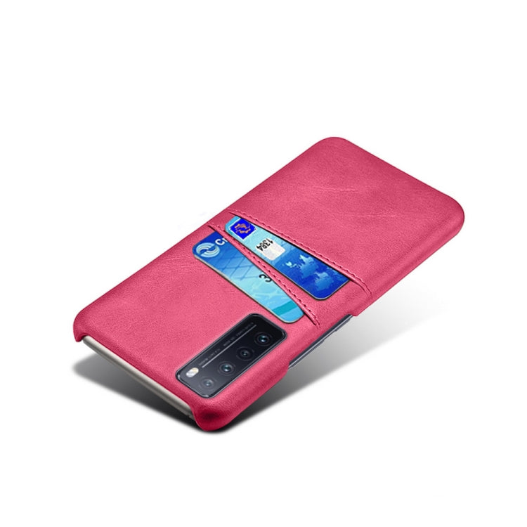 For Huawei nova 7 5G Calf Texture PC + PU Leather Back Cover Shockproof Case with Dual Card Slots