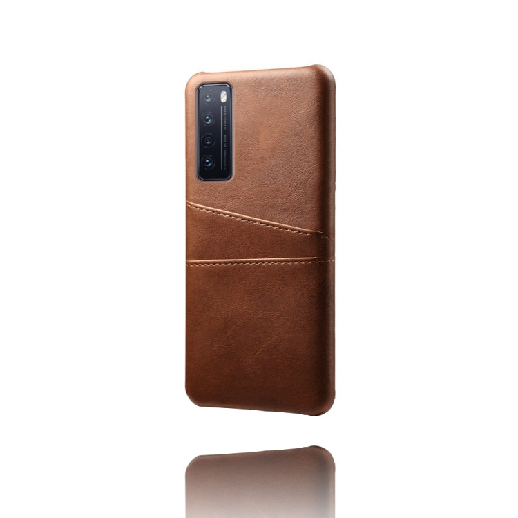 For Huawei nova 7 5G Calf Texture PC + PU Leather Back Cover Shockproof Case with Dual Card Slots