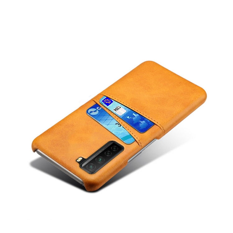 For Huawei nova 7 SE Calf Texture PC + PU Leather Back Cover Shockproof Case with Dual Card Slots