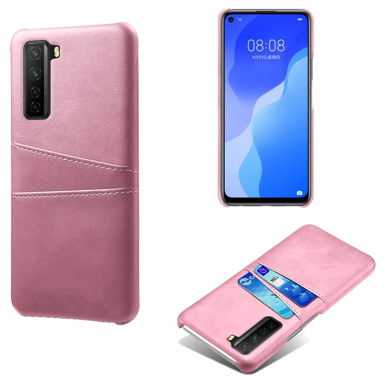 For Huawei nova 7 SE Calf Texture PC + PU Leather Back Cover Shockproof Case with Dual Card Slots
