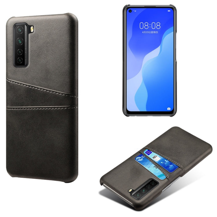 For Huawei nova 7 SE Calf Texture PC + PU Leather Back Cover Shockproof Case with Dual Card Slots
