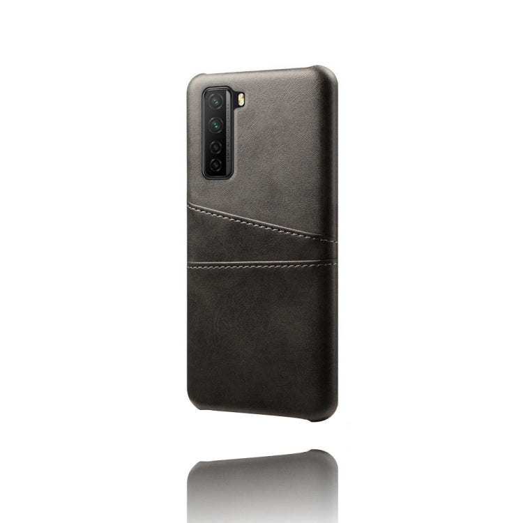 For Huawei nova 7 SE Calf Texture PC + PU Leather Back Cover Shockproof Case with Dual Card Slots