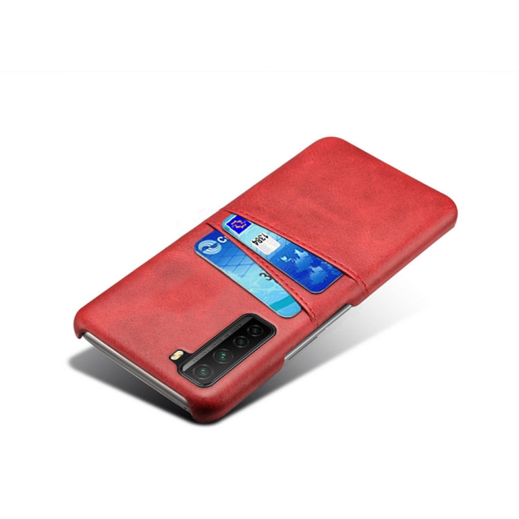 For Huawei nova 7 SE Calf Texture PC + PU Leather Back Cover Shockproof Case with Dual Card Slots