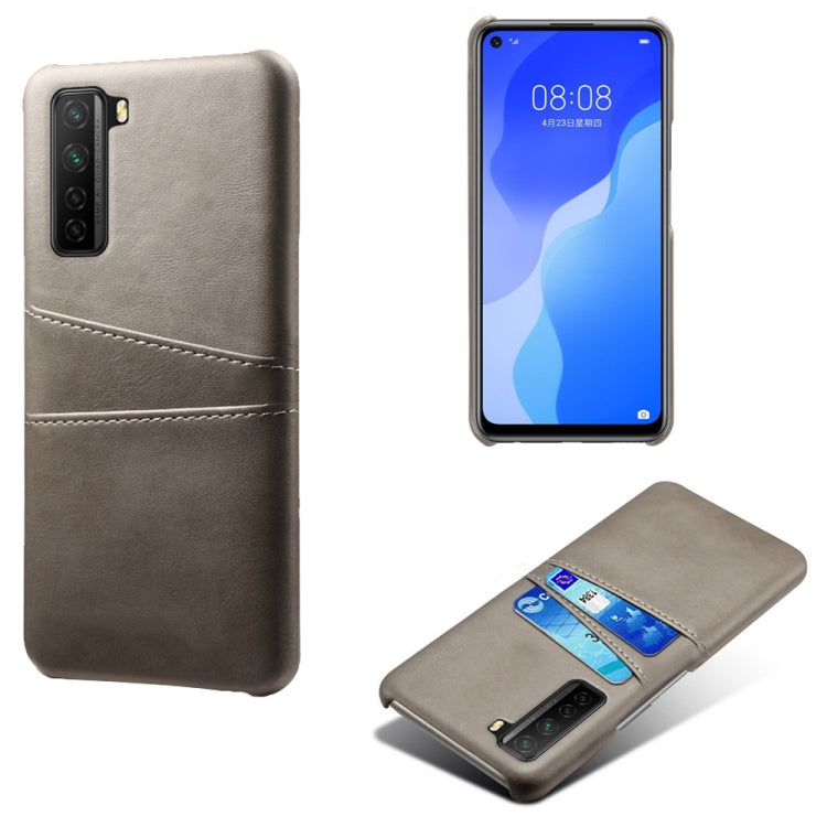 For Huawei nova 7 SE Calf Texture PC + PU Leather Back Cover Shockproof Case with Dual Card Slots