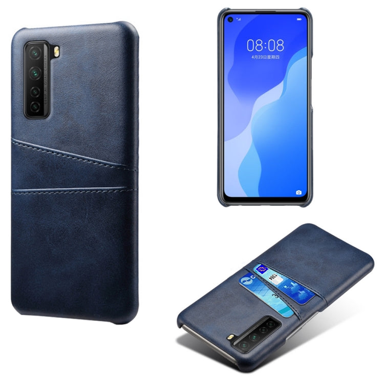 For Huawei nova 7 SE Calf Texture PC + PU Leather Back Cover Shockproof Case with Dual Card Slots