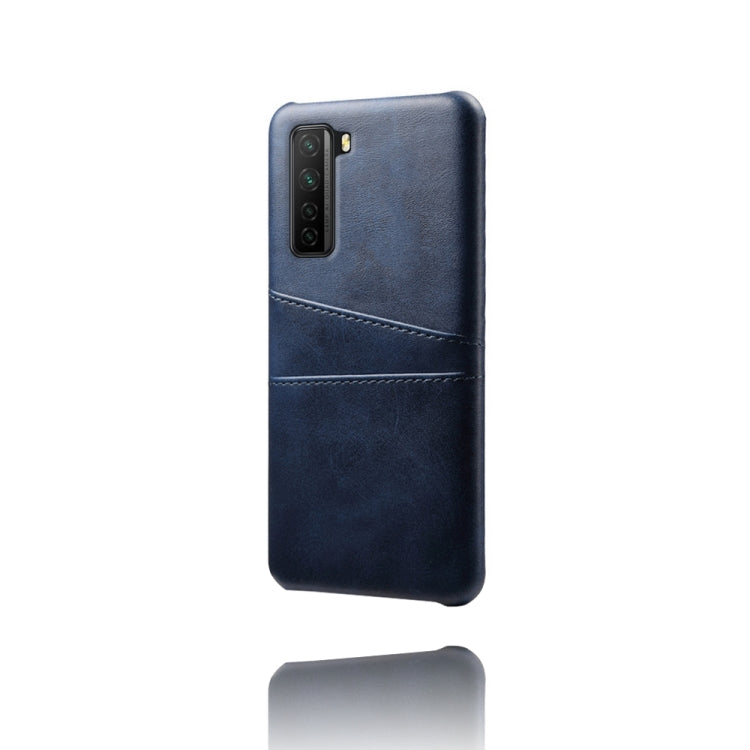 For Huawei nova 7 SE Calf Texture PC + PU Leather Back Cover Shockproof Case with Dual Card Slots