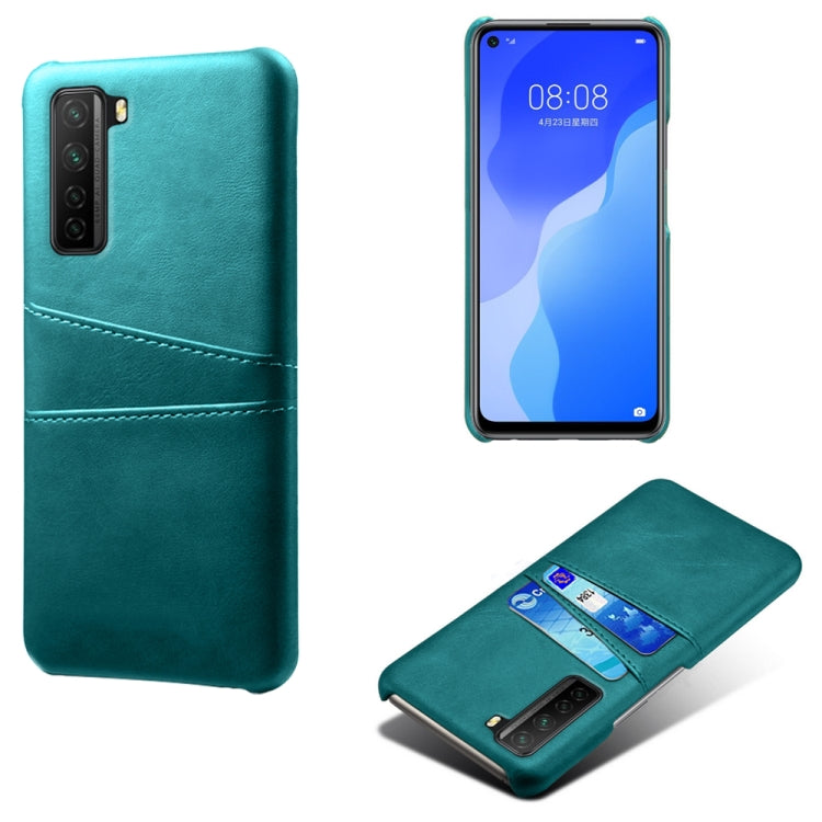 For Huawei nova 7 SE Calf Texture PC + PU Leather Back Cover Shockproof Case with Dual Card Slots