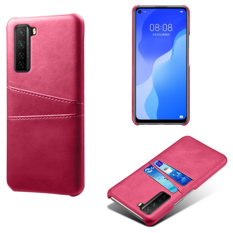 For Huawei nova 7 SE Calf Texture PC + PU Leather Back Cover Shockproof Case with Dual Card Slots