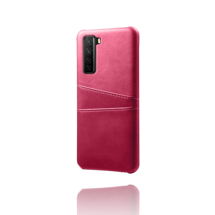 For Huawei nova 7 SE Calf Texture PC + PU Leather Back Cover Shockproof Case with Dual Card Slots
