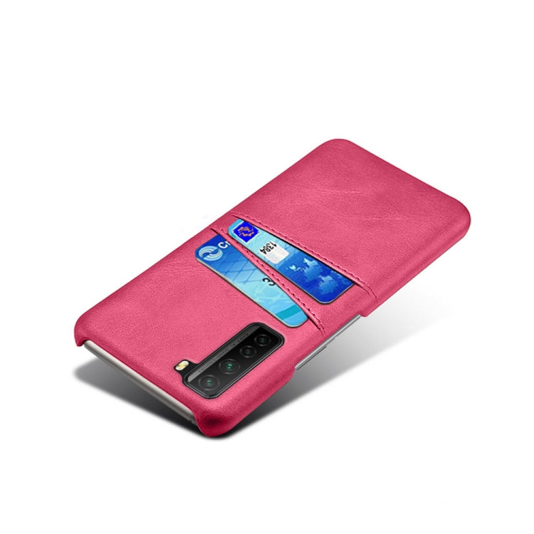 For Huawei nova 7 SE Calf Texture PC + PU Leather Back Cover Shockproof Case with Dual Card Slots