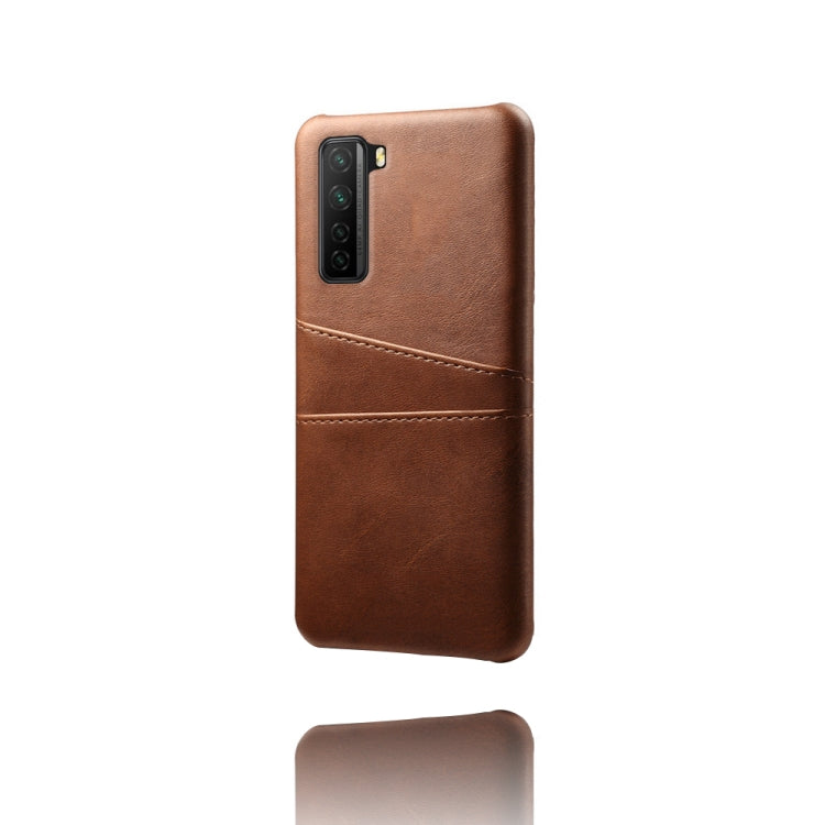 For Huawei nova 7 SE Calf Texture PC + PU Leather Back Cover Shockproof Case with Dual Card Slots