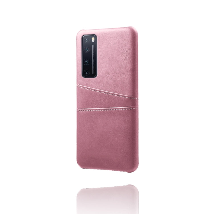 For Huawei nova 7 Pro Calf Texture PC + PU Leather Back Cover Shockproof Case with Dual Card Slots