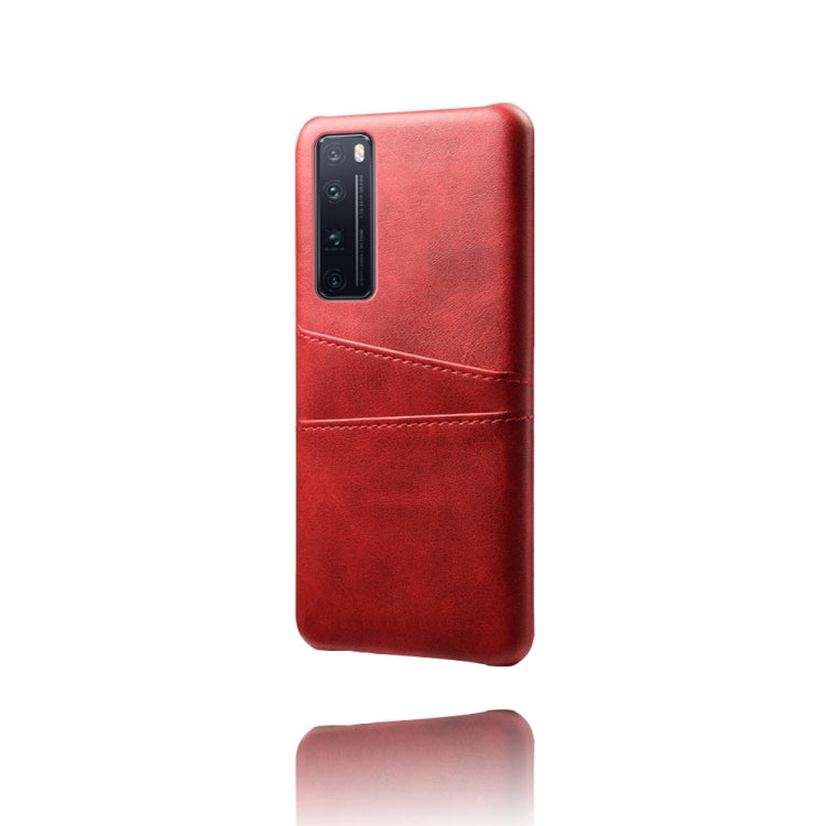 For Huawei nova 7 Pro Calf Texture PC + PU Leather Back Cover Shockproof Case with Dual Card Slots