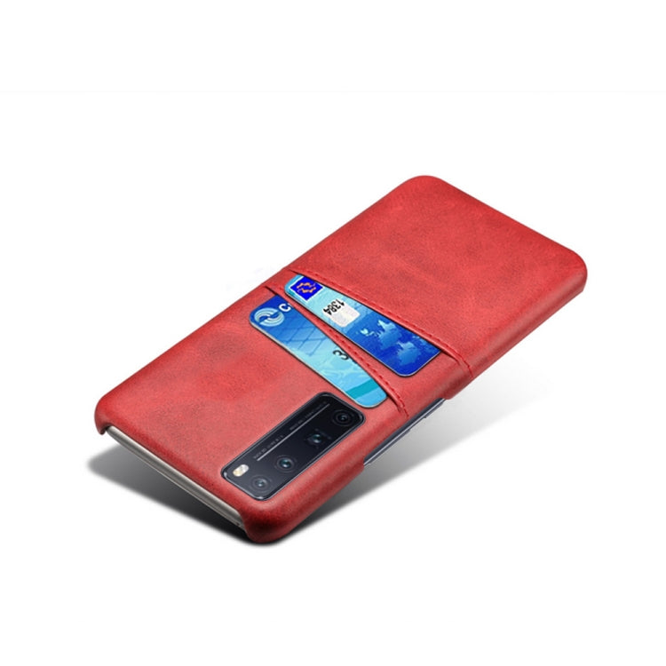 For Huawei nova 7 Pro Calf Texture PC + PU Leather Back Cover Shockproof Case with Dual Card Slots