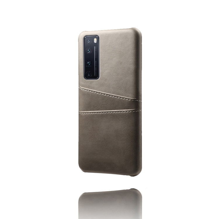 For Huawei nova 7 Pro Calf Texture PC + PU Leather Back Cover Shockproof Case with Dual Card Slots