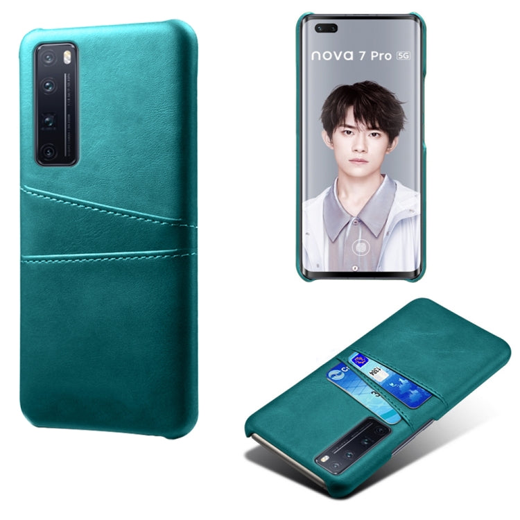 For Huawei nova 7 Pro Calf Texture PC + PU Leather Back Cover Shockproof Case with Dual Card Slots