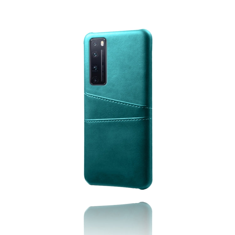For Huawei nova 7 Pro Calf Texture PC + PU Leather Back Cover Shockproof Case with Dual Card Slots