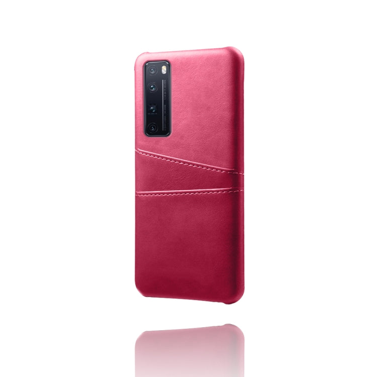 For Huawei nova 7 Pro Calf Texture PC + PU Leather Back Cover Shockproof Case with Dual Card Slots