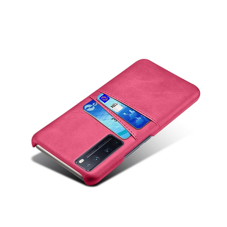 For Huawei nova 7 Pro Calf Texture PC + PU Leather Back Cover Shockproof Case with Dual Card Slots