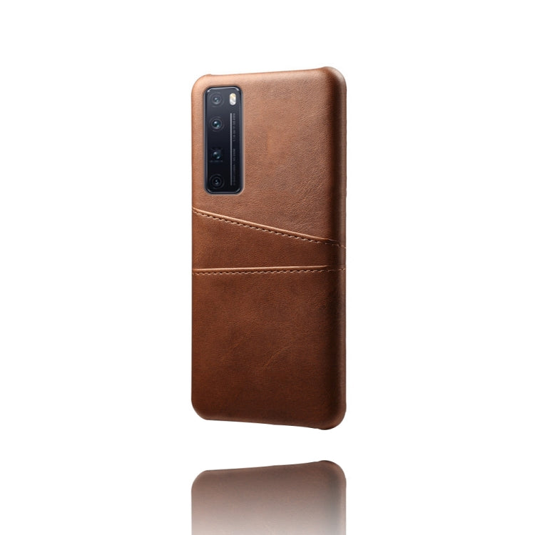 For Huawei nova 7 Pro Calf Texture PC + PU Leather Back Cover Shockproof Case with Dual Card Slots