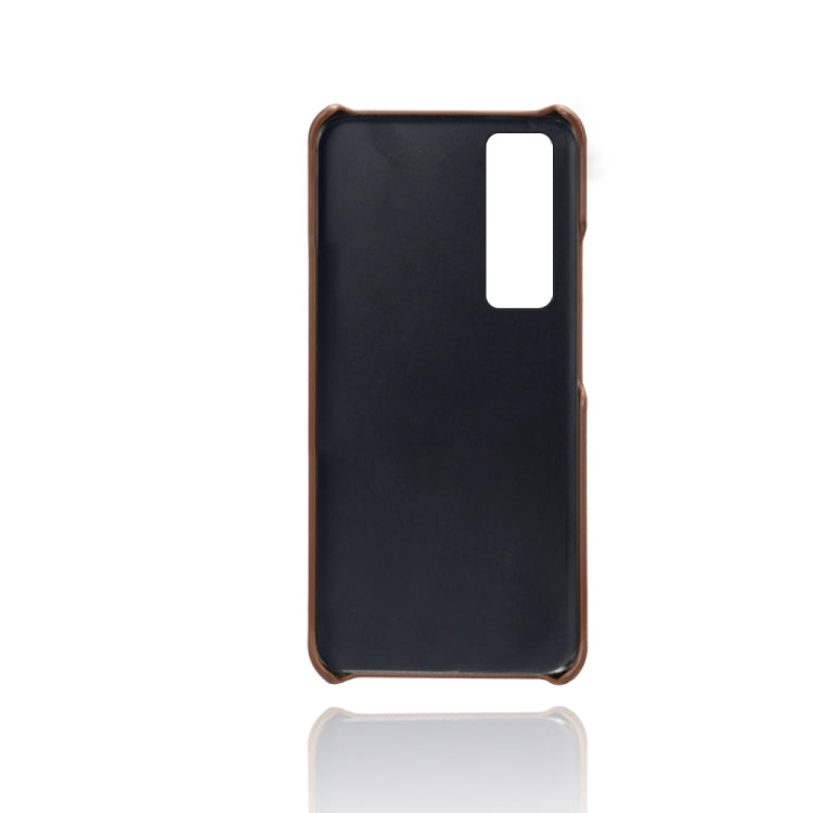 For Huawei nova 7 Pro Calf Texture PC + PU Leather Back Cover Shockproof Case with Dual Card Slots