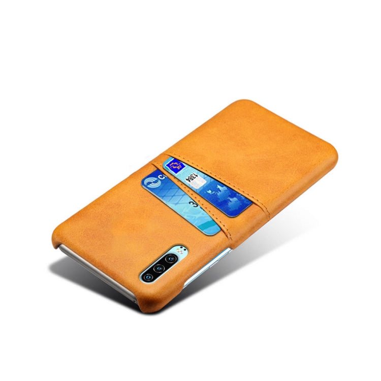 For Huawei P30 Calf Texture PC + PU Leather Back Cover Shockproof Case with Dual Card Slots