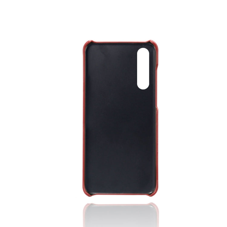 For Huawei P30 Calf Texture PC + PU Leather Back Cover Shockproof Case with Dual Card Slots