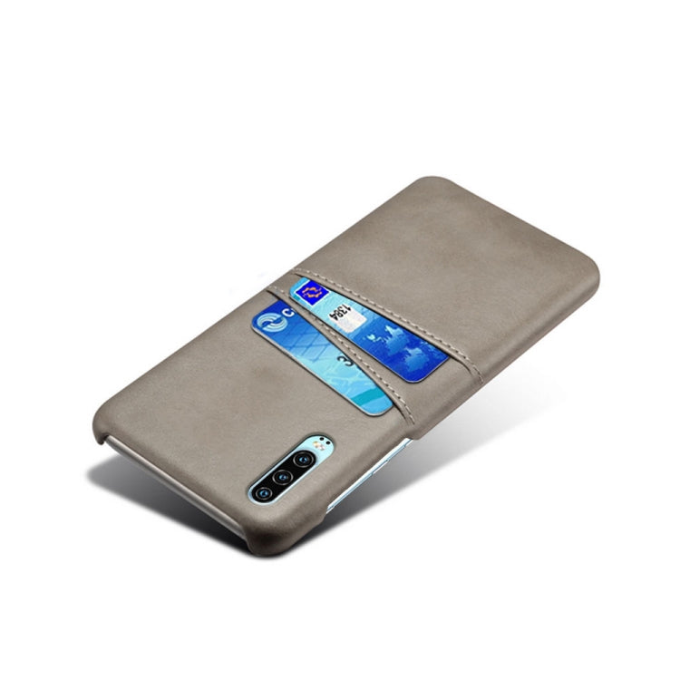 For Huawei P30 Calf Texture PC + PU Leather Back Cover Shockproof Case with Dual Card Slots