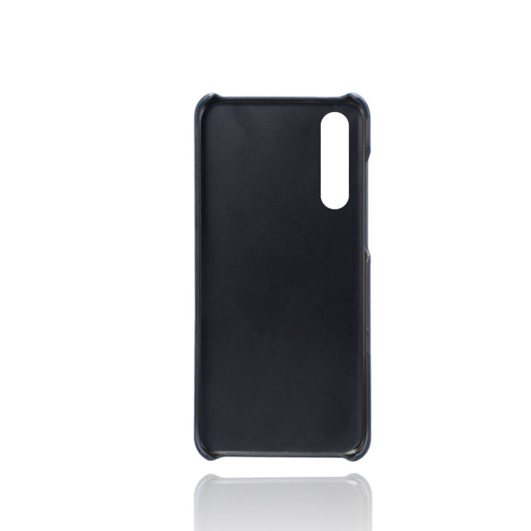 For Huawei P30 Calf Texture PC + PU Leather Back Cover Shockproof Case with Dual Card Slots