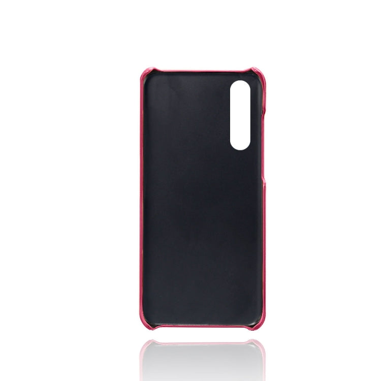 For Huawei P30 Calf Texture PC + PU Leather Back Cover Shockproof Case with Dual Card Slots